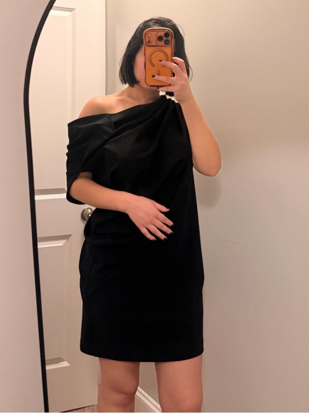 Zara Black One-Shoulder Mini Dress Like New
